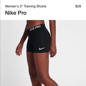 Nike pro women’s 3” training shorts ON HOLD